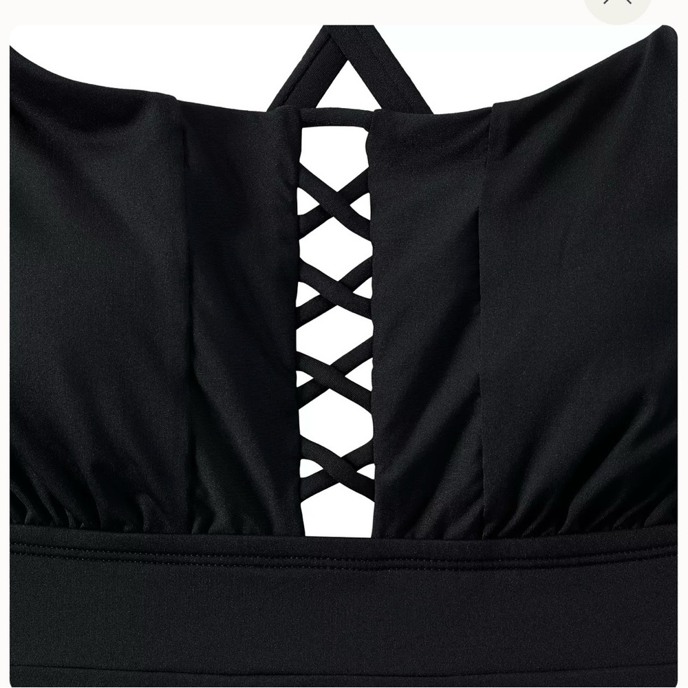 Lands end Lace-up Flutter Tankini Swimsuit 2 piece - Picture 6 of 8